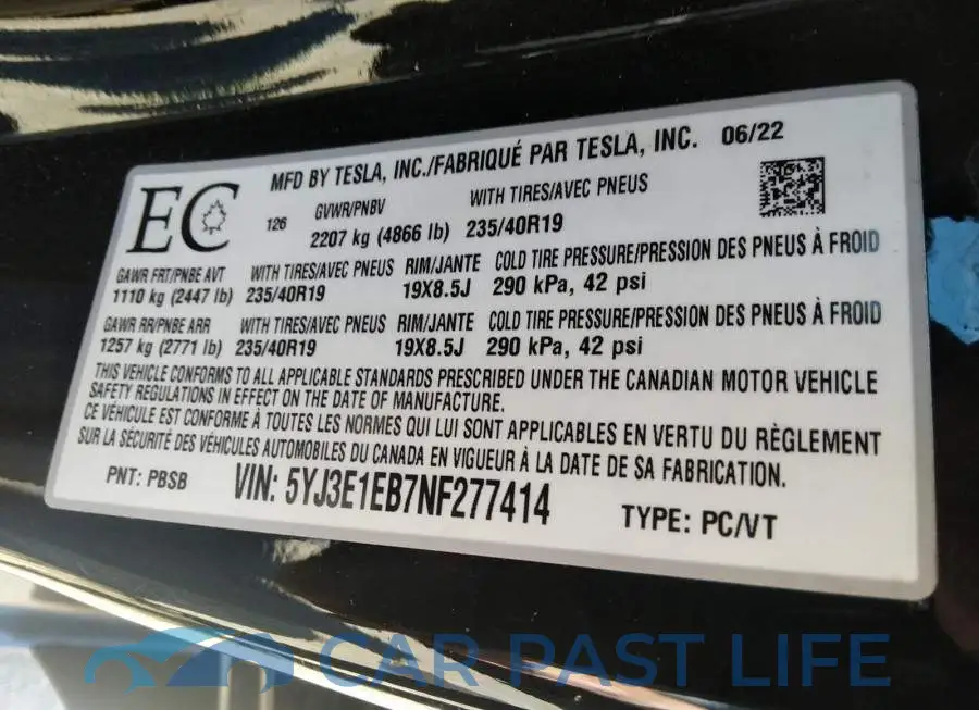 5YJ3E1EB7NF277414# 9