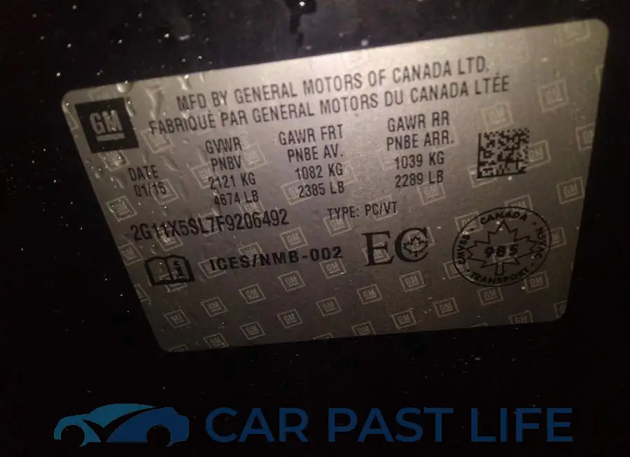 2G11X5SL7F9206492# 9