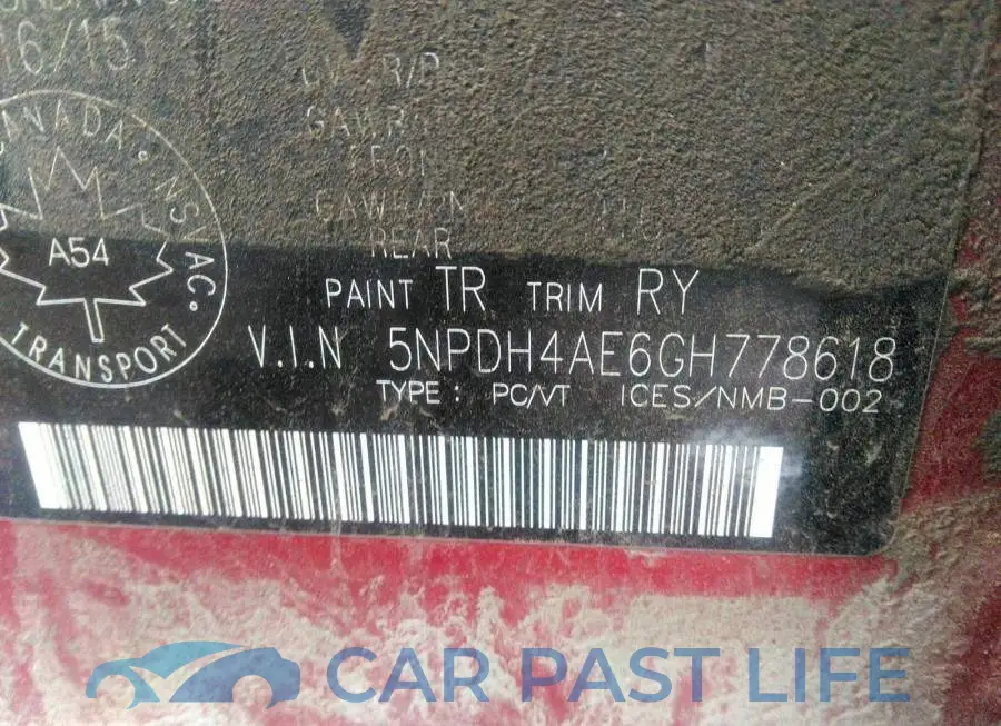 5NPDH4AE6GH778618# 9