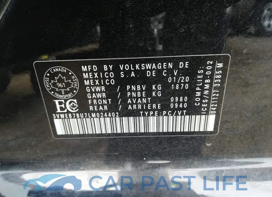 3VWEB7BU7LM024402# 9