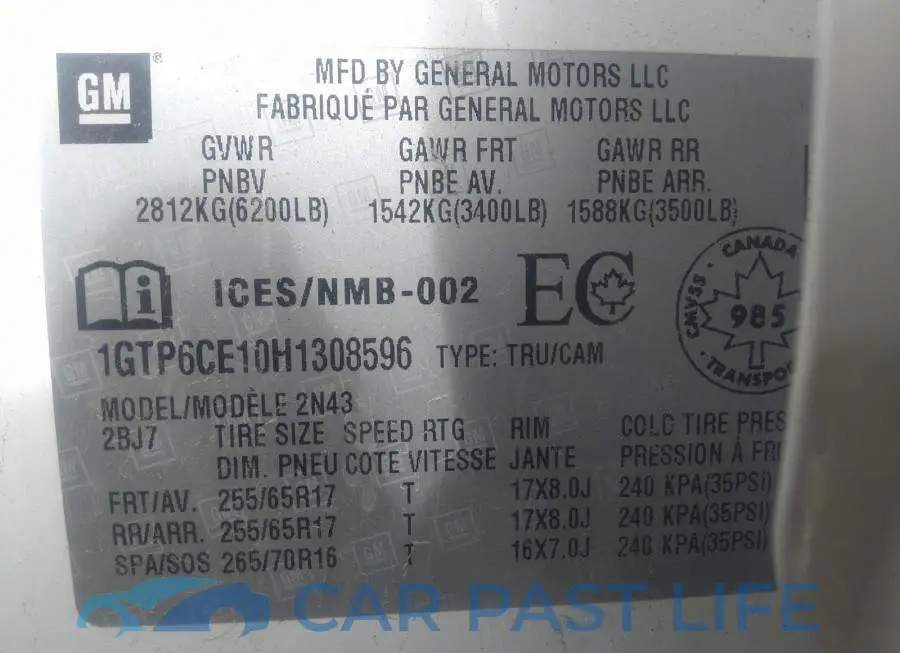 1GTP6CE10H1308596# 9