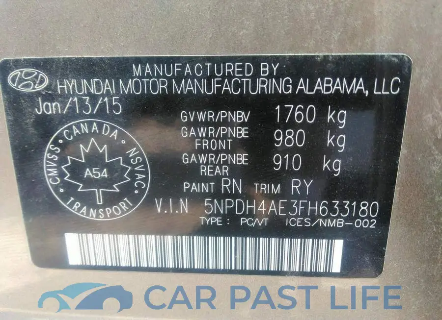 5NPDH4AE3FH633180# 9