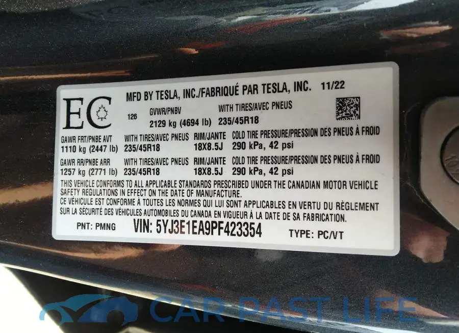 5YJ3E1EA9PF423354# 9