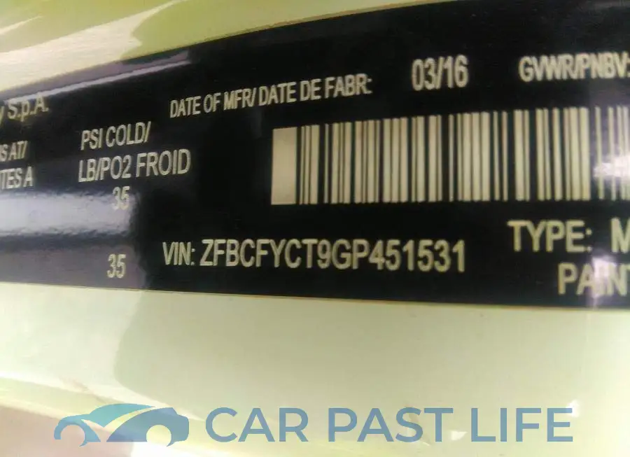 ZFBCFYCT9GP451531# 9