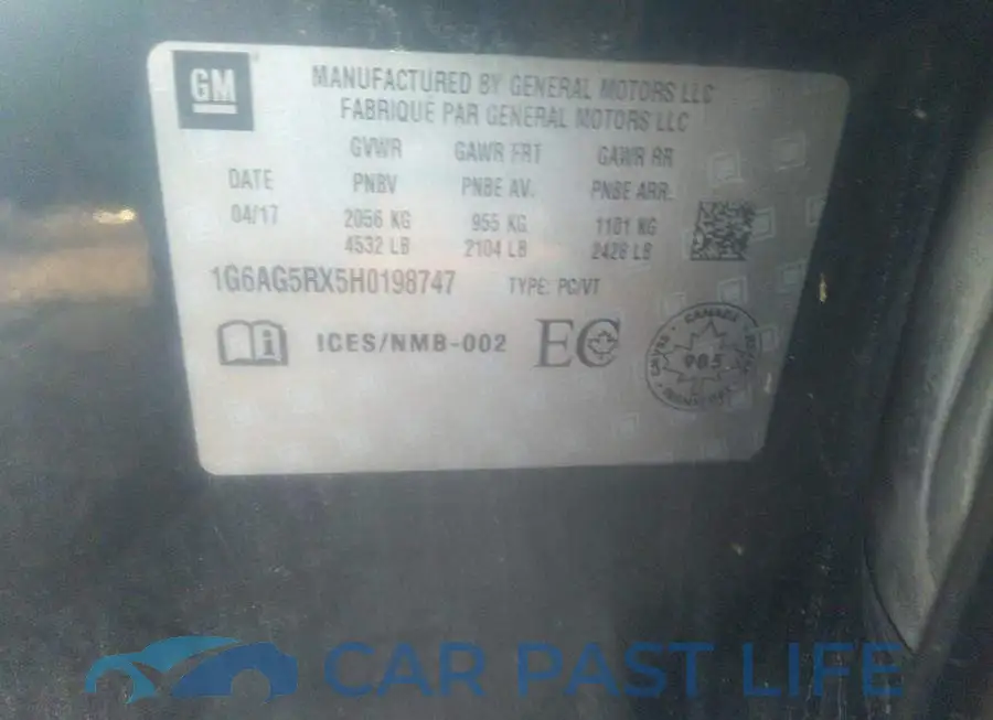1G6AG5RX5H0198747# 9