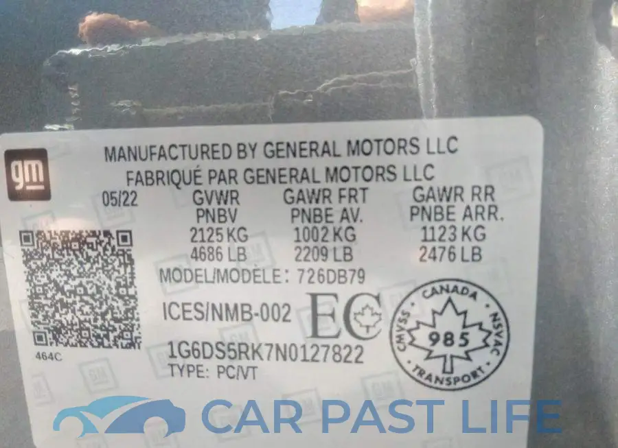 1G6DS5RK7N0127822# 9