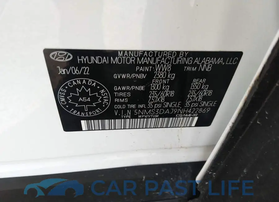 5NMS3DAJ9NH422869# 9