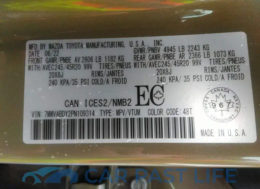 7MMVABDY2PN109314# 9