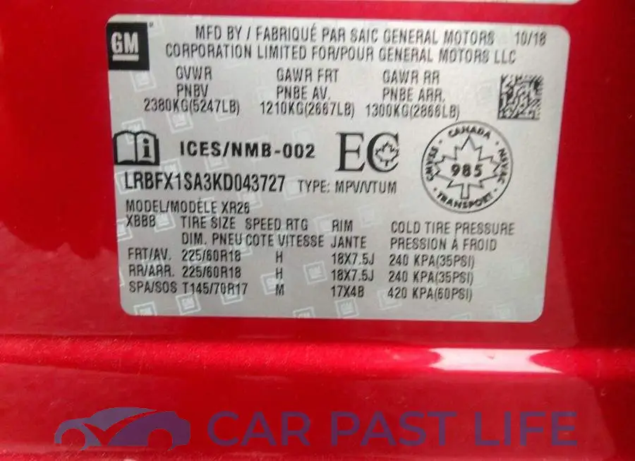 LRBFX1SA3KD043727# 9