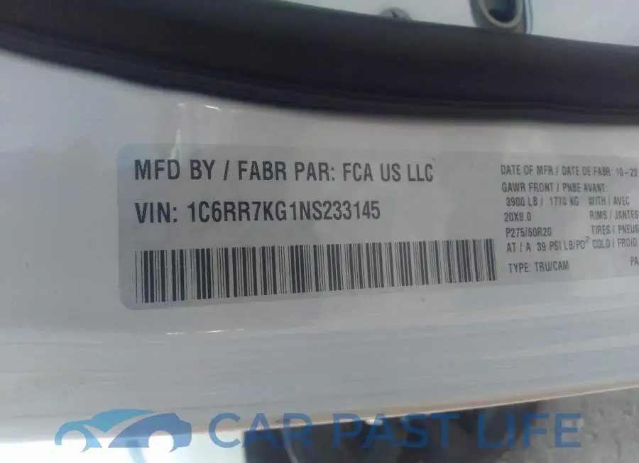 1C6RR7KG1NS233145# 9