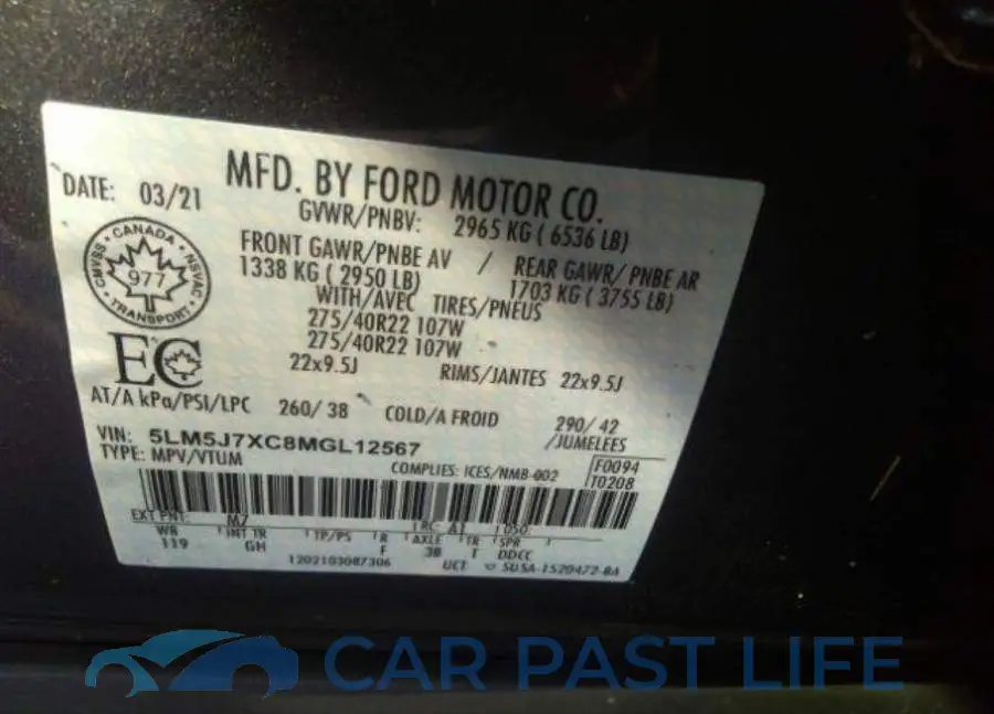 5LM5J7XC8MGL12567# 10