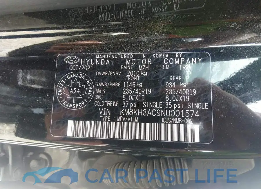 KM8KH3AC9NU001574# 9