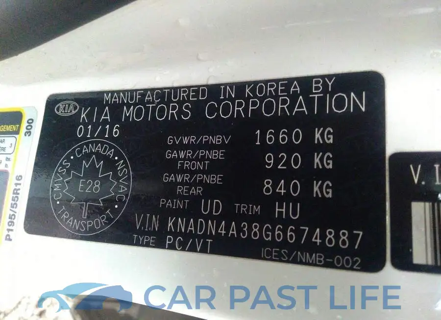 KNADN4A38G6674887# 9