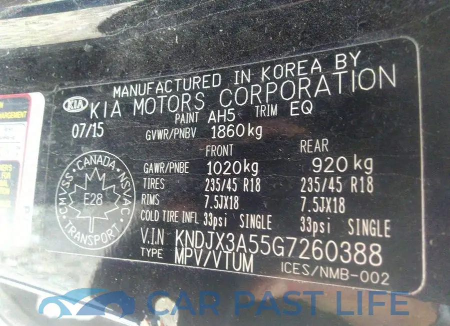 KNDJX3A55G7260388# 9