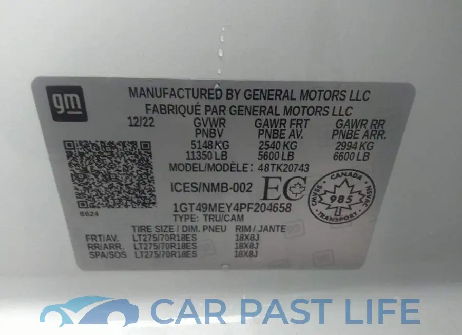 1GT49MEY4PF204658# 9