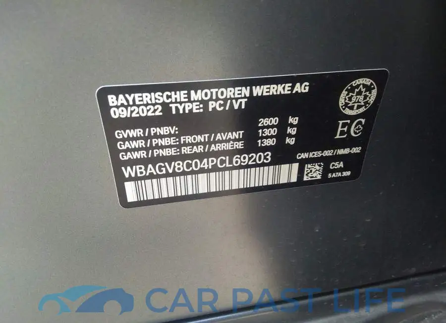 WBAGV8C04PCL69203# 9