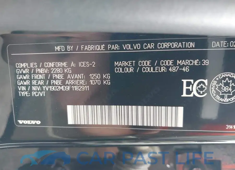 YV1902MD9F1182911# 9