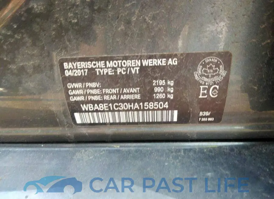 WBA8E1C30HA158504# 9