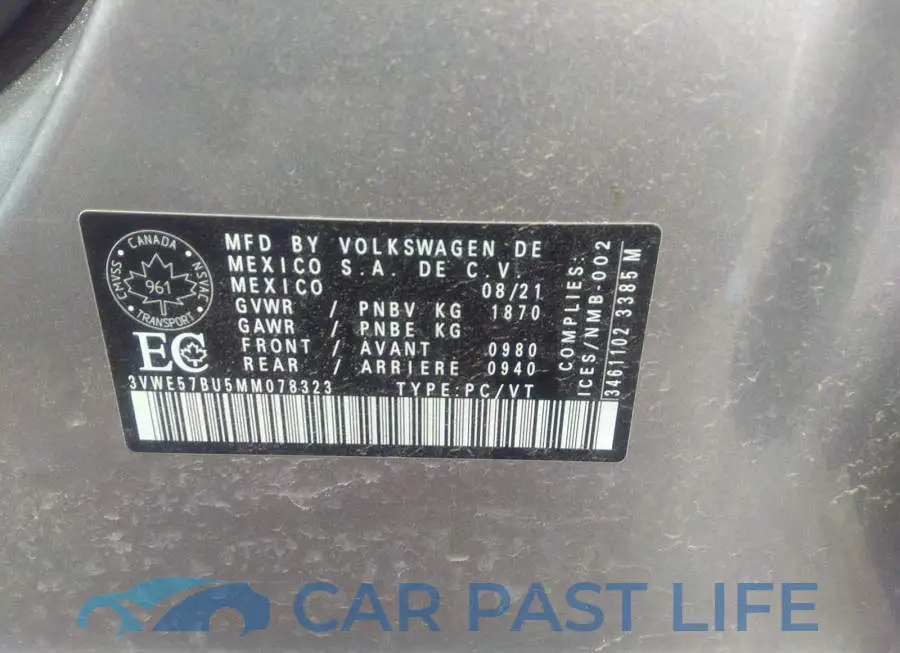 3VWE57BU5MM078323# 9