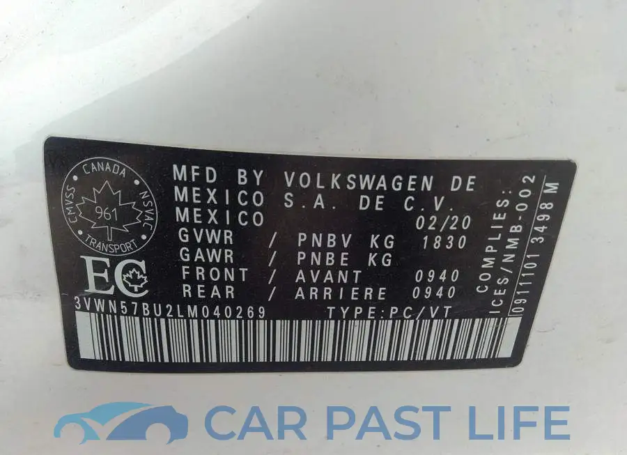 3VWN57BU2LM040269# 9