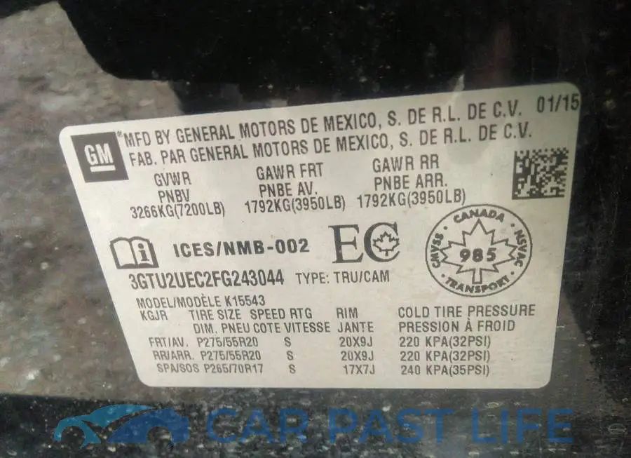 3GTU2UEC2FG243044# 9