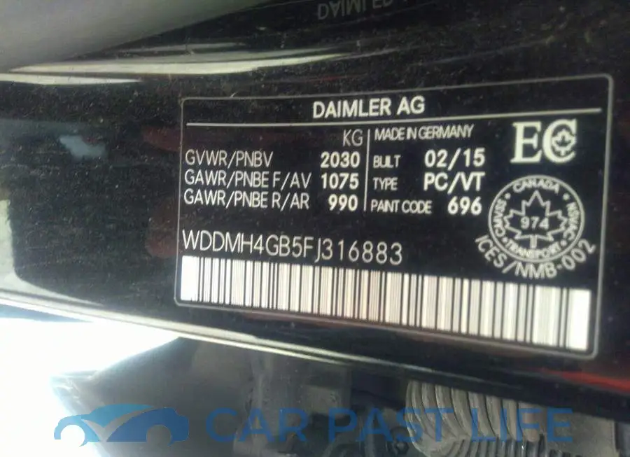 WDDMH4GB5FJ316883# 9