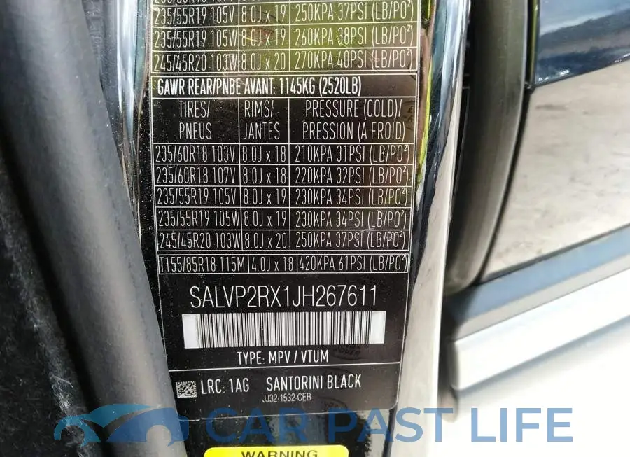 SALVP2RX1JH267611# 9