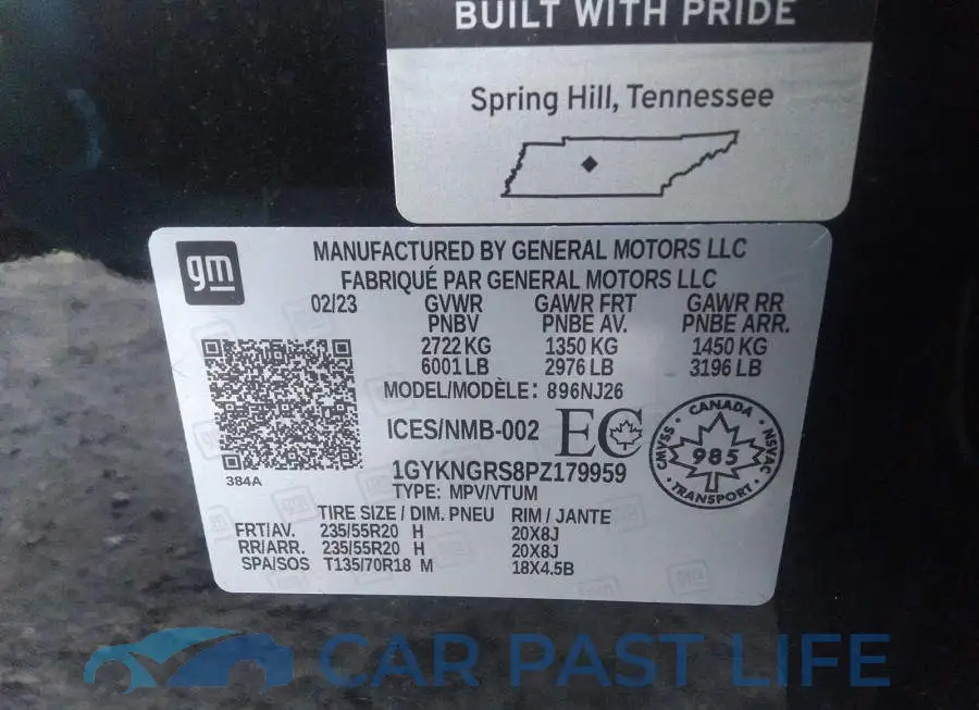 1GYKNGRS8PZ179959# 9