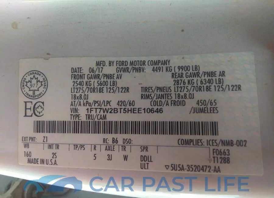 1FT7W2BT5HEE10646# 9