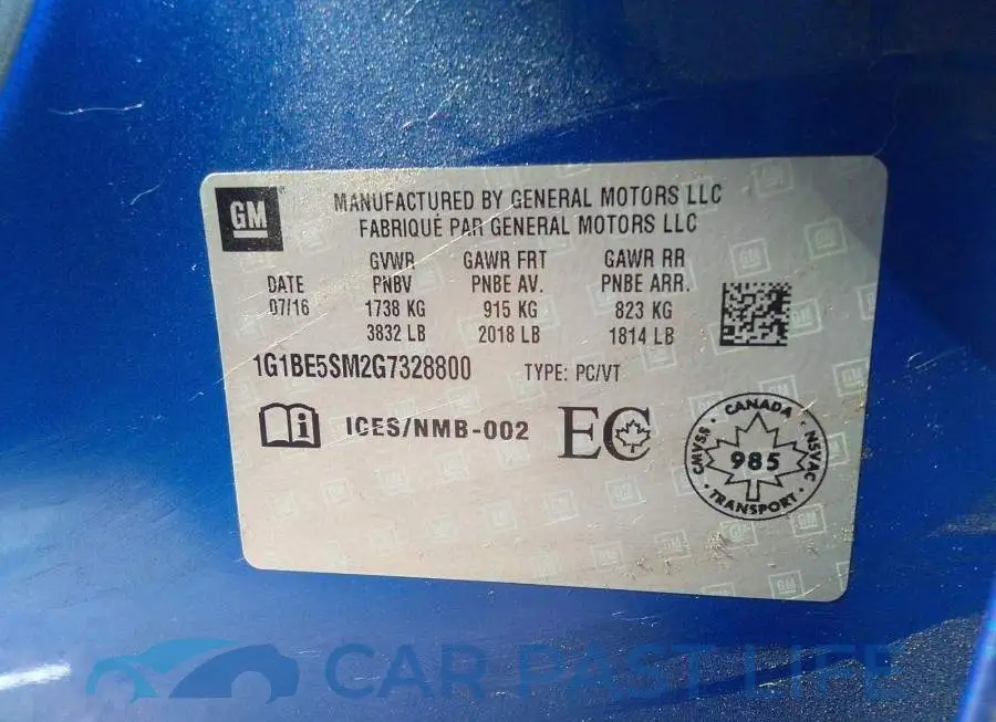 1G1BE5SM2G7328800# 9