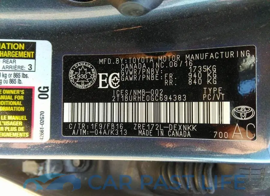 2T1BURHE0GC694383# 9