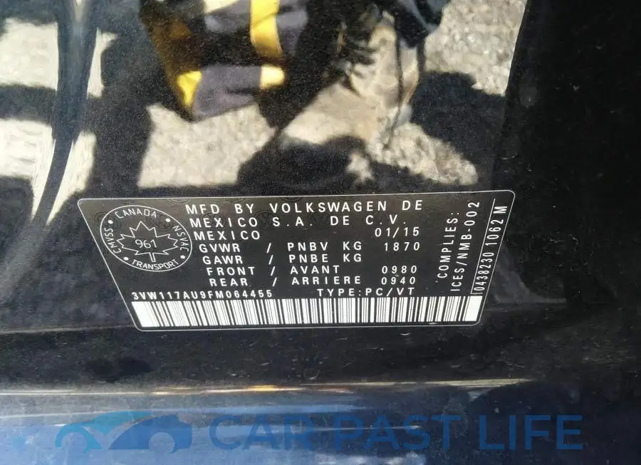3VW117AU9FM064455# 6