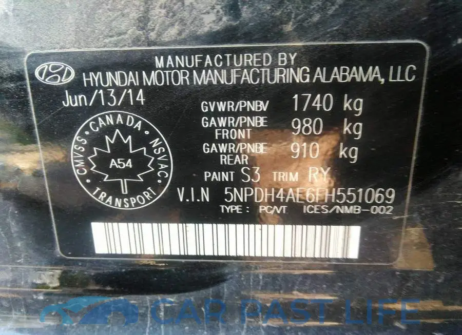 5NPDH4AE6FH551069# 9