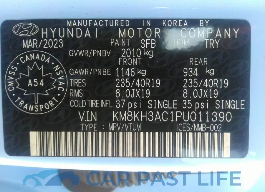 KM8KH3AC1PU011390# 9
