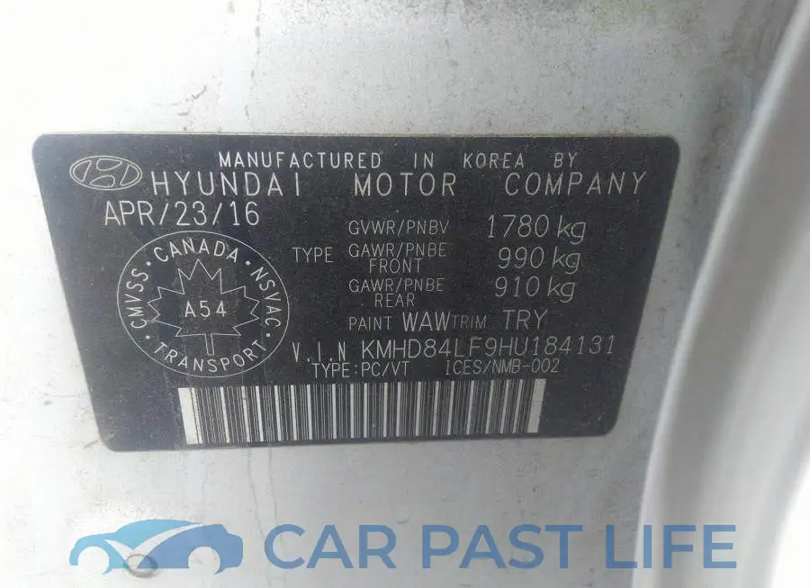 KMHD84LF9HU184131# 9
