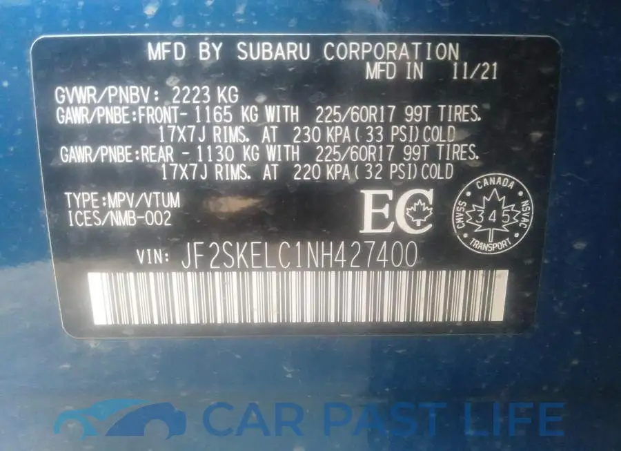 JF2SKELC1NH427400# 9