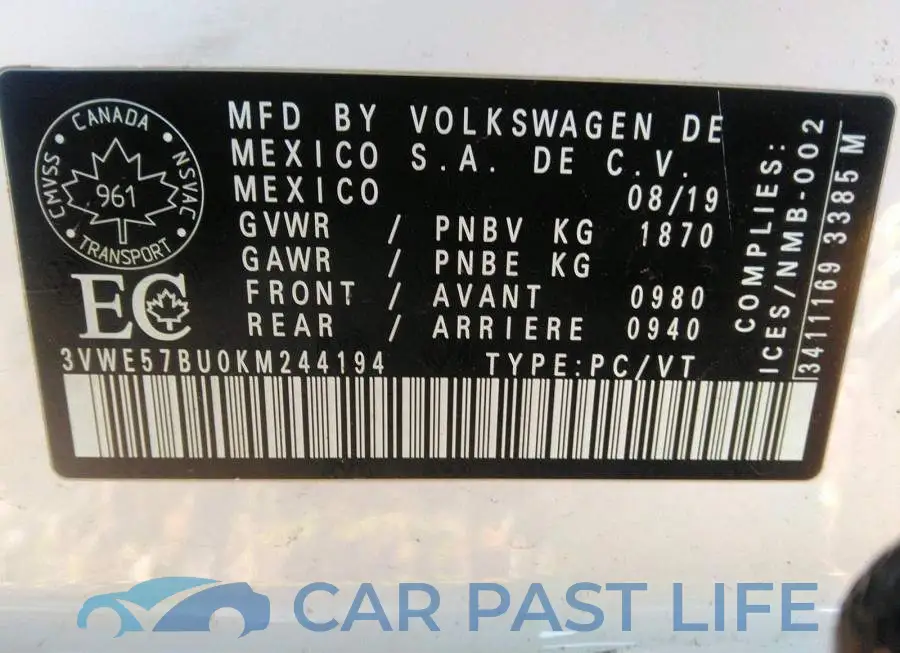 3VWE57BU0KM244194# 9