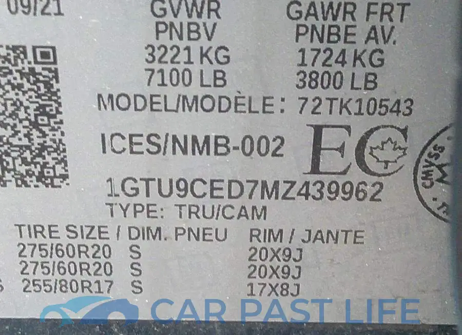 1GTU9CED7MZ439962# 9