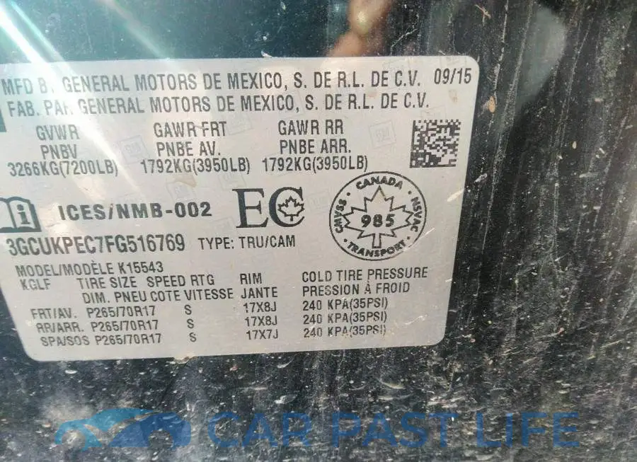 3GCUKPEC7FG516769# 9