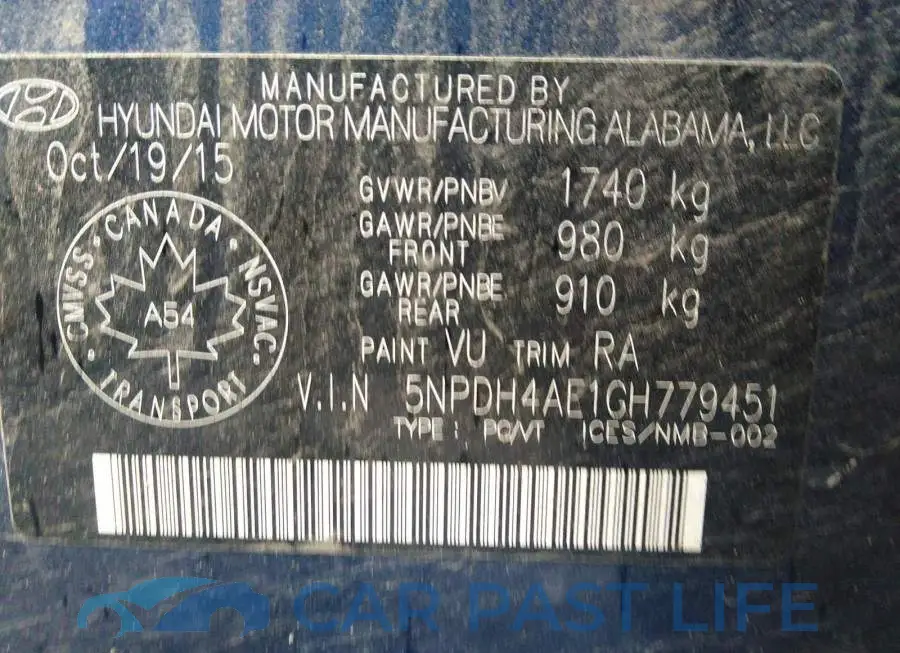 5NPDH4AE1GH779451# 9