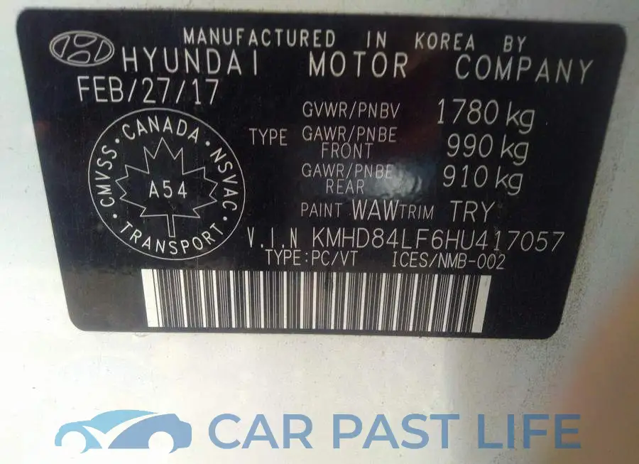 KMHD84LF6HU417057# 9