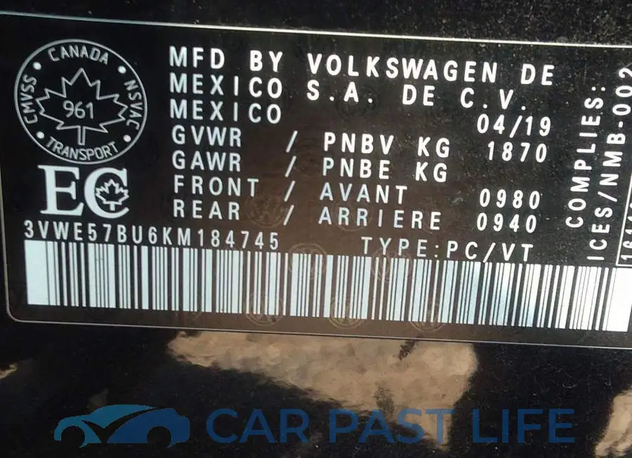 3VWE57BU6KM184745# 9