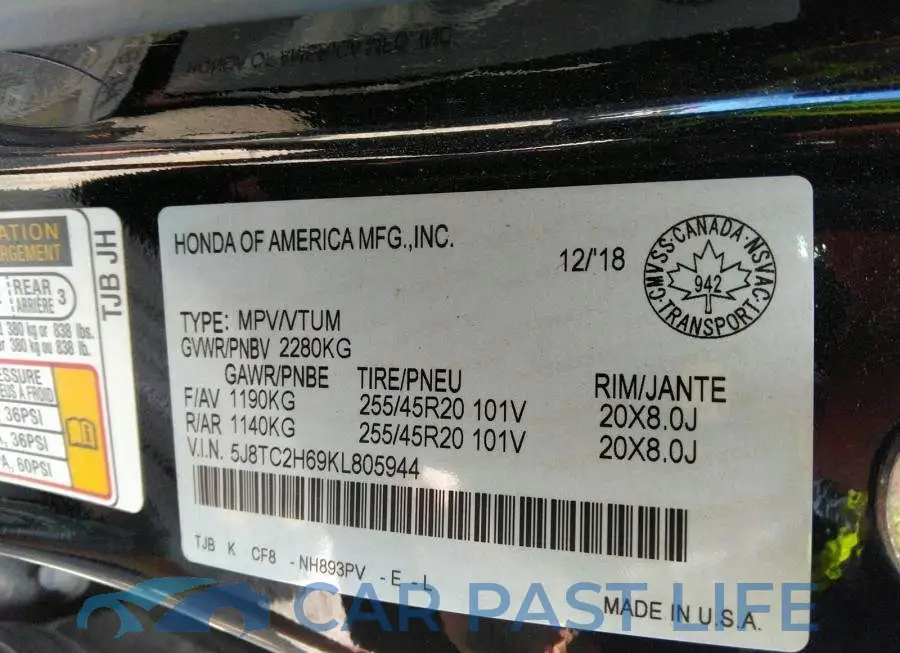 5J8TC2H69KL805944# 10