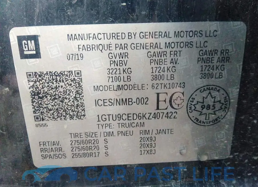 1GTU9CED6KZ407422# 9