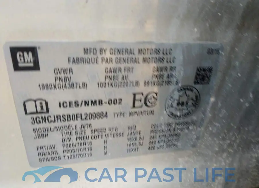 3GNCJRSB0FL209884# 9