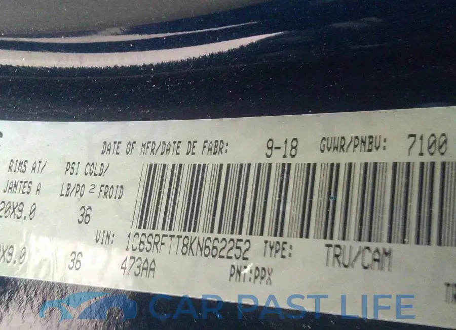 1C6SRFTT8KN662252# 9