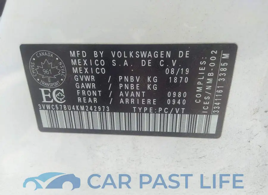 3VWC57BU4KM242973# 9