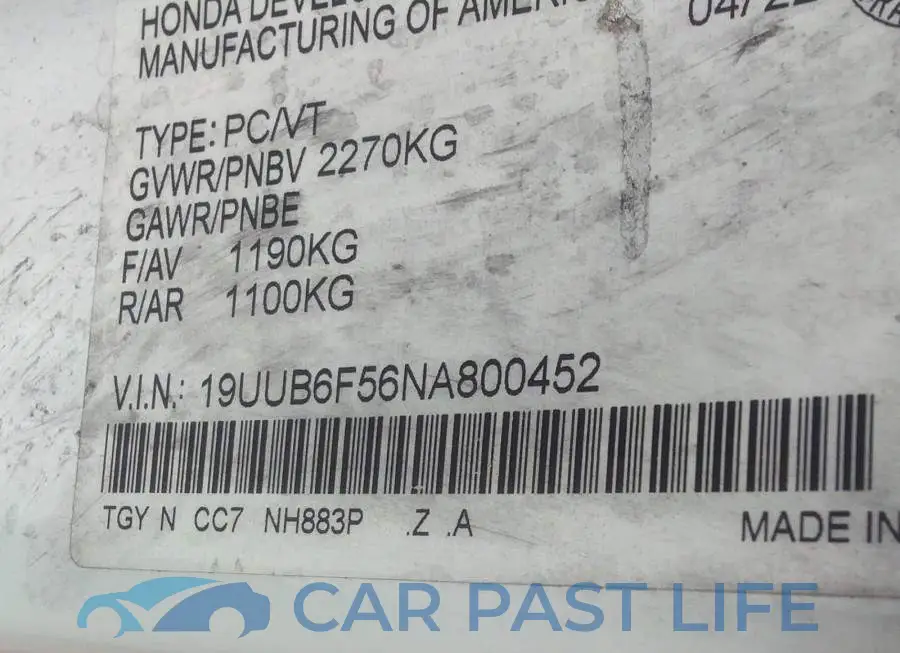 19UUB6F56NA800452# 9