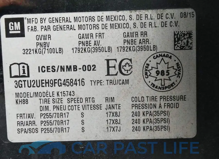 3GTU2UEH9FG458416# 9