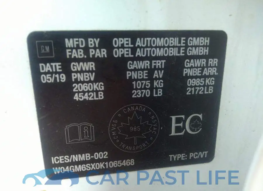 W04GM6SX0K1065468# 9